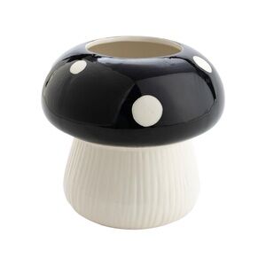 ✨BNWT - Mushroom Ceramic Vase Decor 6” - Black & White✨